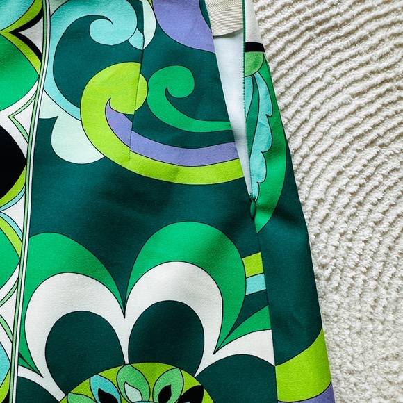 Zara Multi Green Patterned Women's A-Line Mini Skirt - Picture 6 of 9